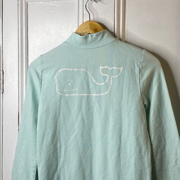 Vineyard Vines Mint Green 1/4 Zip Pullover Dress Kangaroo Pocket Girl's Large 14 - Picture 6 of 9